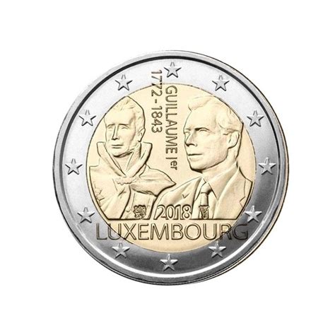 2 Euros Commémorative Luxembourg 2018 Grand Duc Guillaume Ier