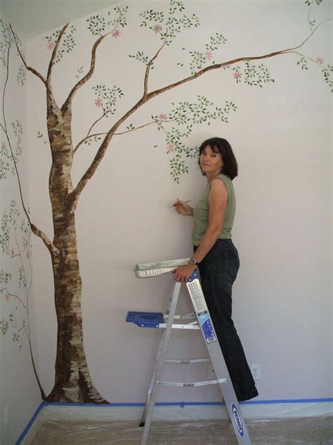 Simple Tree Wall Murals Painting Tree Wall Murals
