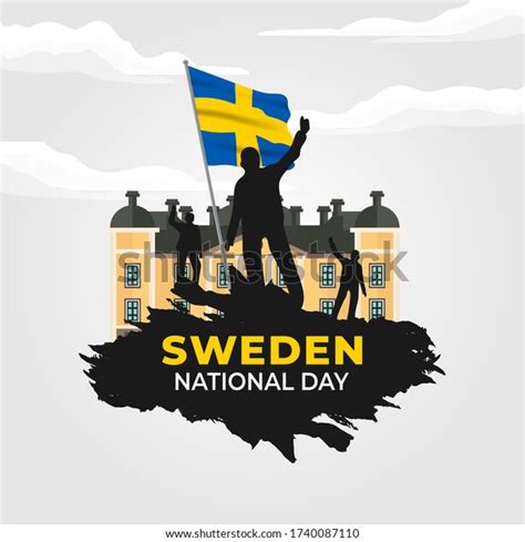 National Day Sweden Swedish Sveriges Nationaldag Stock Vector Royalty