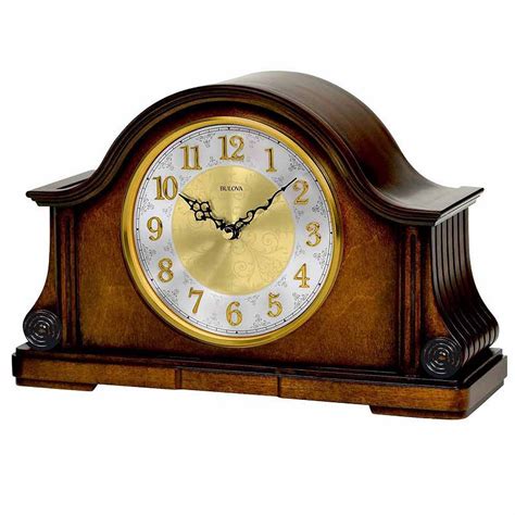 Bulova White Mantel Clock B1975 Products Tabletop Clocks White