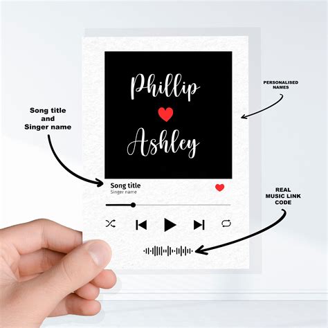 Spotify Scannable Code Favourite Song T Card Custom Etsy