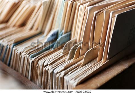 Catalog Cards Library Closeup Stock Photo Edit Now 260198537
