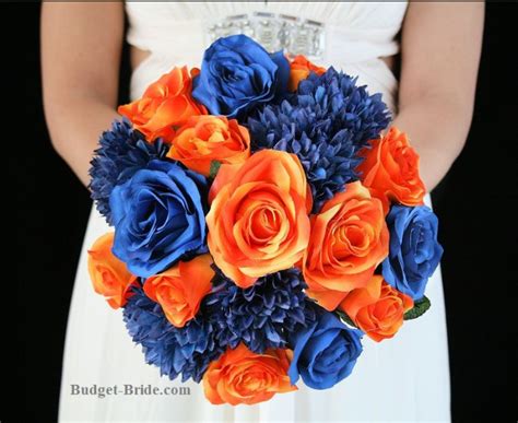 Orange And Blue Flower Arrangements Orange Wedding Flowers Blush