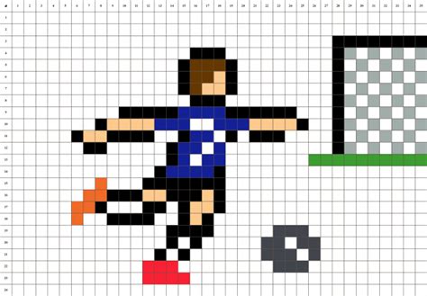 Football Pixel Art Grid Soccer Ball Of The Pixel Grid Stock