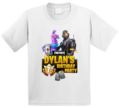 Fortnite birthday party ideas including decorations, food table decor, birthday banner, and fortnite birthday party favors. Fortnite Birthday Party (add Custom Name And Age) T Shirt