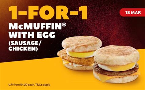 McDonald S To Offer 1 FOR 1 McMuffin With Egg And 50 OFF Upsized Sweet