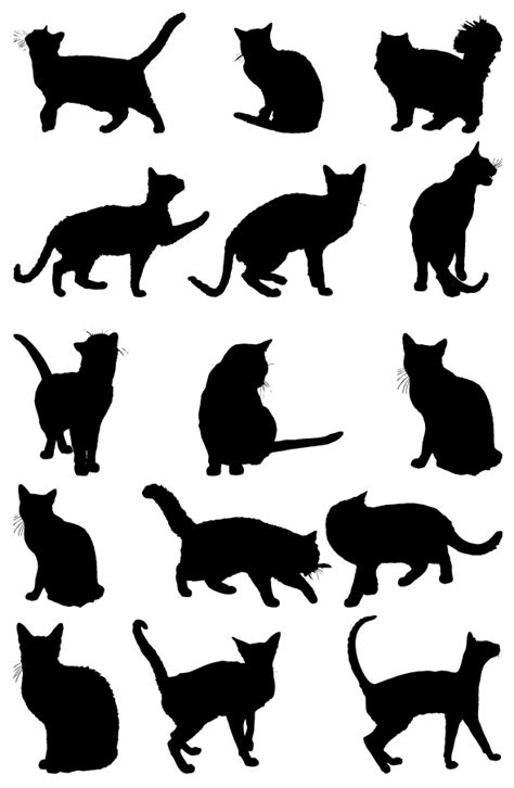 Free Cat Silhouettes Collection Vector Titanui