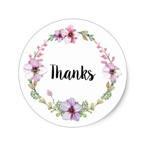 Thanks Floral Wreath Sticker In 2021 Thankful Floral