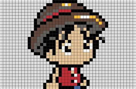 One Piece Luffy Pixel Art