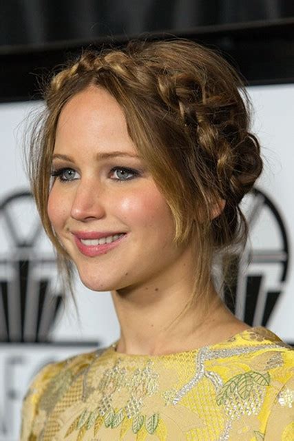 Jennifer Lawrence Braided Updo Celebritys Changeable Hair Flickr