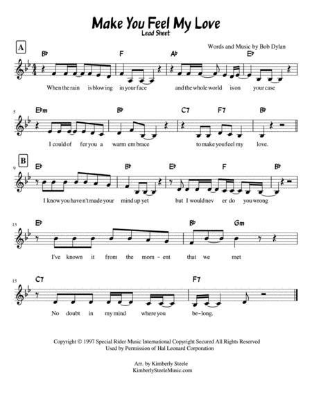To Make You Feel My Love By Bob Dylan Digital Sheet Music For Score