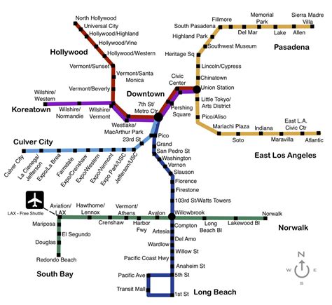 Los Angeles Ca Metro Map United States Map