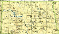 Landkarte North Dakota (Politische Karte) : Weltkarte.com - Karten und ...