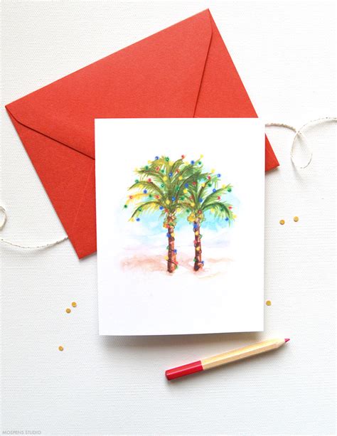 Dads will treasure these cards as they are made with their children's love! Beach Christmas Cards Theme | Mospens Studio