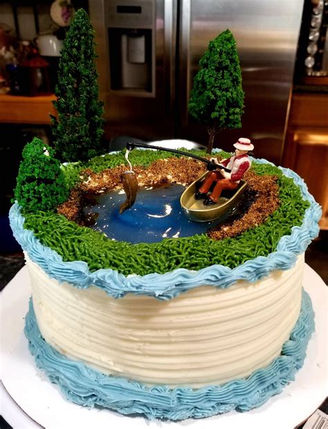 Homemade Fishing Themed Cake Fish Cake Birthday Fishing Theme
