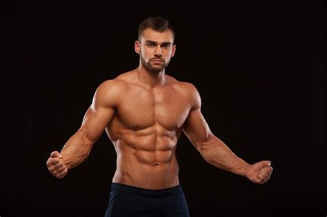 Strong Athletic Man Fitness Model Torso Showing Six Pack Abs Isolated On In 2022 Male Fitness