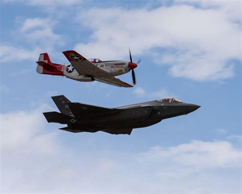 Dvids Images F 35 Demo Team Practices Heritage Flights With A P 51