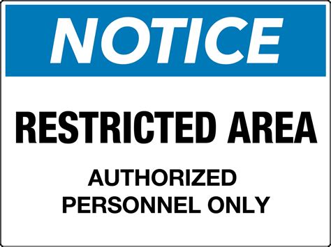 Notice Restricted Area Authorized Personnel Only Wall Sign