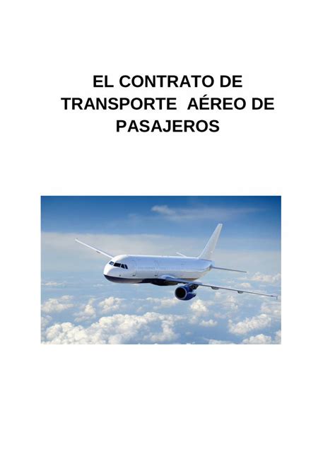 PDF El Contrato De Transporte Aereo De Pasajeros Pdf DOKUMEN TIPS