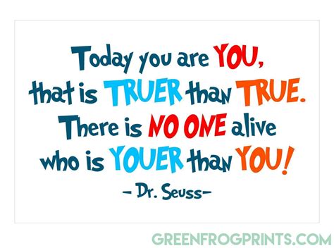 Today You Are You Dr Seuss Colorful Poster Print Kids Room Or