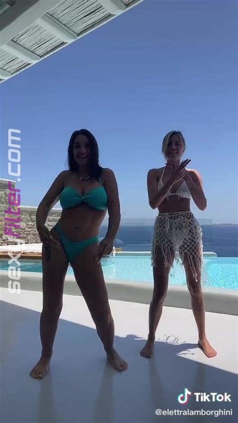 Sexy Elettra Lamborghini Shows Cleavage In Bikini At The Swimming Pool Sexyfilter Com