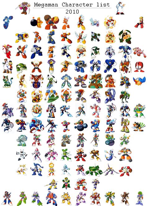 Megaman Character List 2010 By Night Shadex On Deviantart