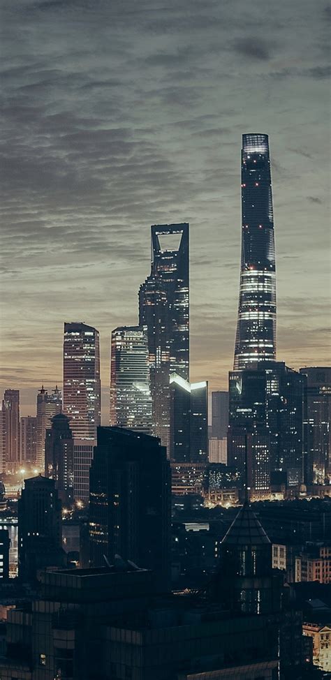 1440x2960 Shanghai Metropolitan City Skyscraper Tower Buildings Samsung