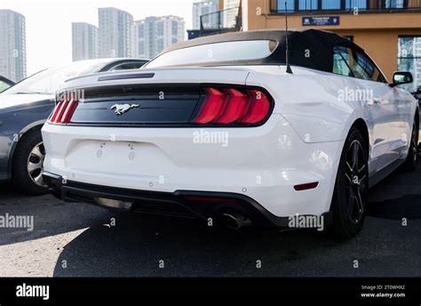 Minsk Belarus October American Muscle Car Ford Mustang Rear View Stock Photo Alamy