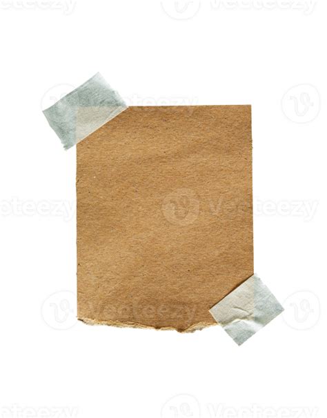 Blank Brown Paper Isolated With Tape 25063249 Png