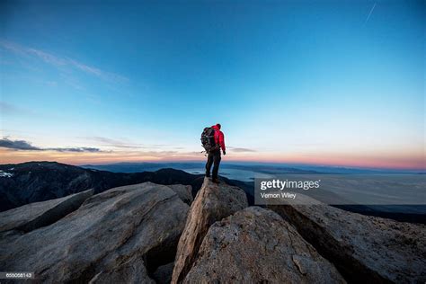 Mountain Man On A Summit High Res Stock Photo Getty Images