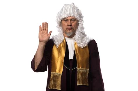 Premium Photo Portrait Of A Lawyer With A Vintage Lawyer Wig