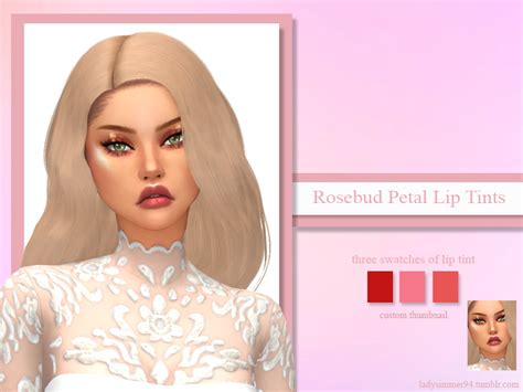 Sims 4 — Rosebud Petal Lip Tints By Ladysimmer94 — Please Read Creator