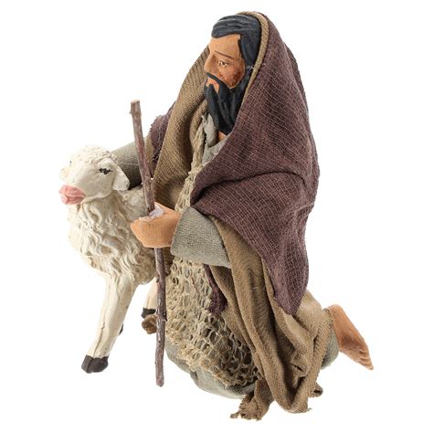 Arab Nativity Shepherd Kneeling With Sheep 14 Cm Online Sales On
