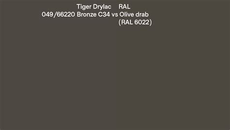 Tiger Drylac Bronze C Vs Ral Olive Drab Ral Side By