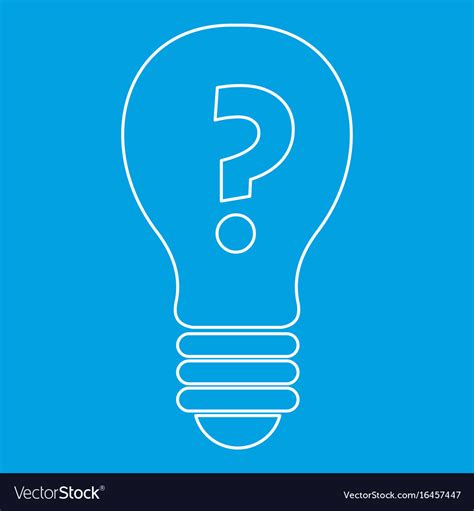 light bulb with question mark inside icon outline vector image