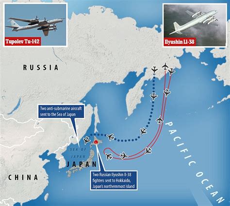 Japan Scrambles Jets To Head Off Six Russian Bombers Daily Mail Online