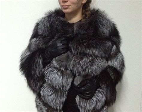 bolero jacket coat fur silver fox etsy fur coat trending outfits