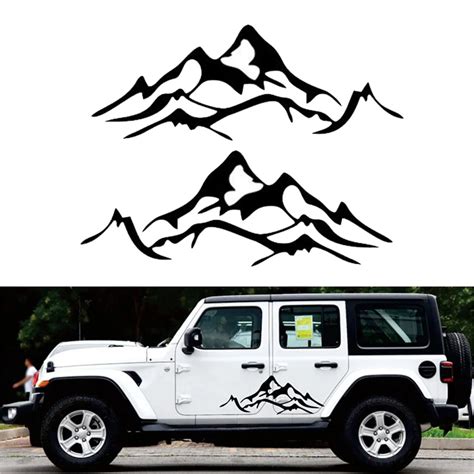 Buy 2pcs Car Sticker Car Body Decal Mountain Graphic