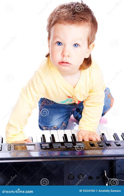 Baby Playing Piano Stock Photo Image Of Electric Keyboard 9224760