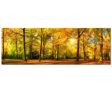Large Autumn Forest Canvas Wall Art Printsautumn Tree Forest Painting