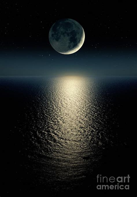 Moon Setting Over An Ocean Photograph By Detlev Van Ravenswaayscience