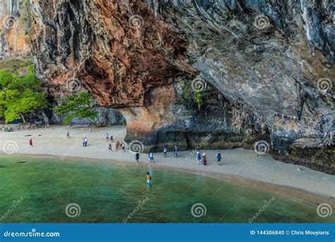 Famous Phranang Cave At Raylay Railay Beach Krabi Editorial Image