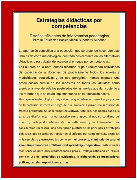 Estrategias DidÁcticas Por Competencias Didactico Educación Básica