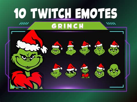 Gaming Logo Twitch Emotes Grinch Christmas Cute Twitch Etsy