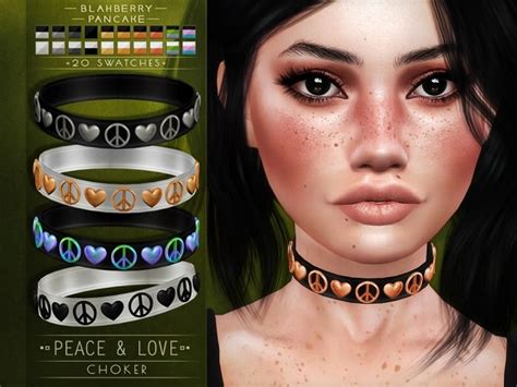 Peace And Love Choker At Blahberry Pancake Sims 4 Updates