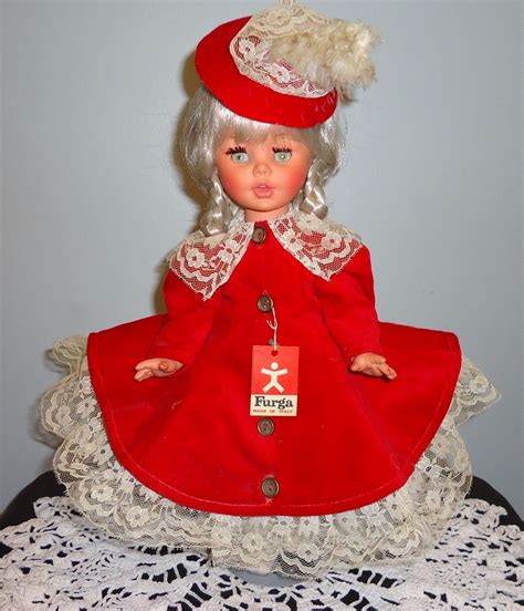 60s Furga Italy Alta Moda Doll Elizabetta 15 Original Velvet Dress