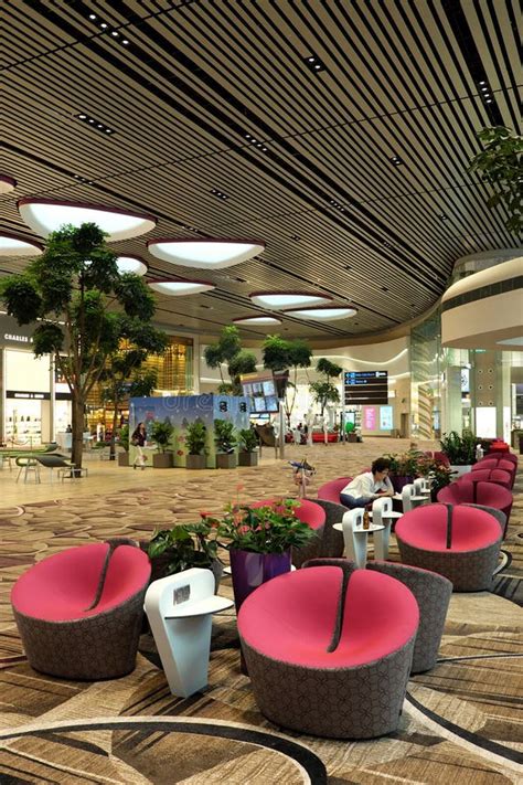 Interior Of Departure Terminal At Singapore Changi Airport T4