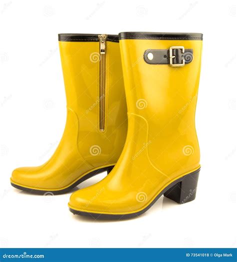Yellow Rubber Boots Stock Photo Image Of Pair Classical 73541018