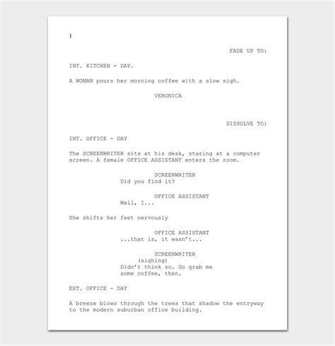 Free Creative Screenplay Templates With Screenplay Formatting Guide