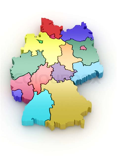 Dreidimensionale Karte Von Deutschland 3d Stock Bild Colourbox